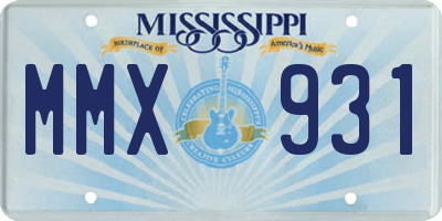 MS license plate MMX931