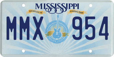 MS license plate MMX954