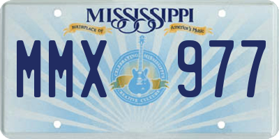 MS license plate MMX977