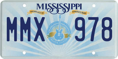 MS license plate MMX978