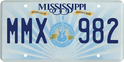 MS license plate MMX982