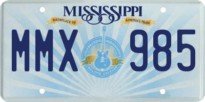 MS license plate MMX985