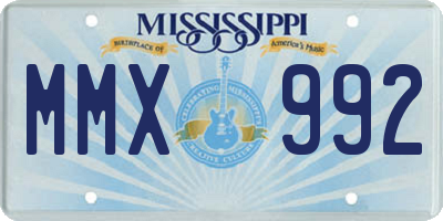 MS license plate MMX992
