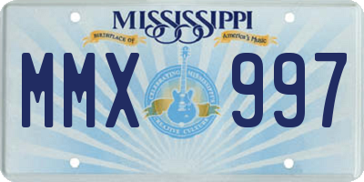 MS license plate MMX997