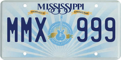 MS license plate MMX999