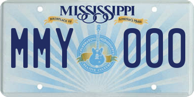MS license plate MMY000
