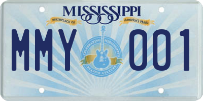 MS license plate MMY001