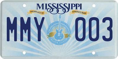 MS license plate MMY003