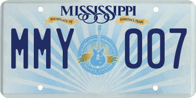 MS license plate MMY007