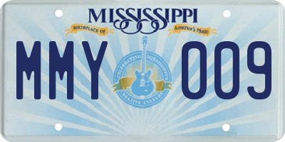 MS license plate MMY009