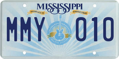 MS license plate MMY010