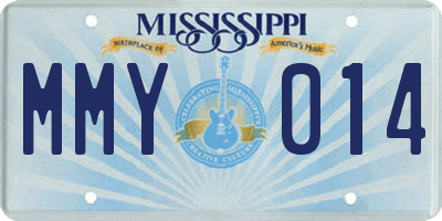 MS license plate MMY014
