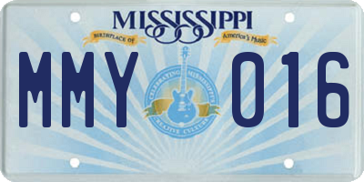 MS license plate MMY016