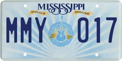 MS license plate MMY017