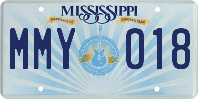 MS license plate MMY018