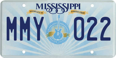 MS license plate MMY022