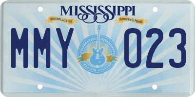 MS license plate MMY023