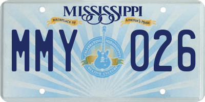 MS license plate MMY026