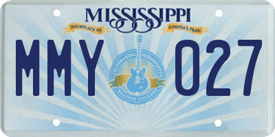 MS license plate MMY027