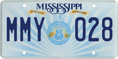MS license plate MMY028