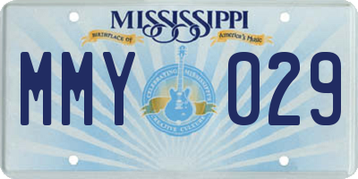 MS license plate MMY029