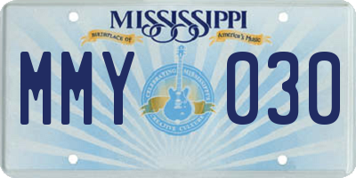 MS license plate MMY030