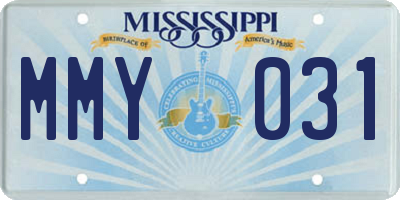 MS license plate MMY031