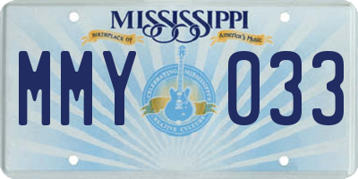 MS license plate MMY033