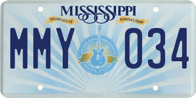 MS license plate MMY034