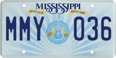 MS license plate MMY036