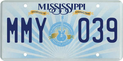 MS license plate MMY039