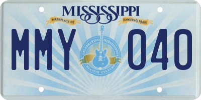 MS license plate MMY040