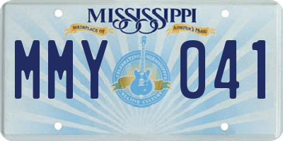 MS license plate MMY041