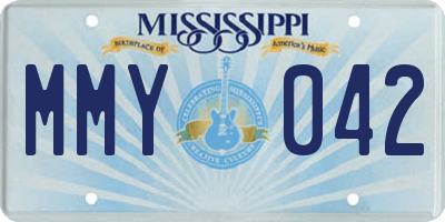 MS license plate MMY042