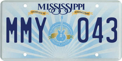 MS license plate MMY043