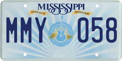 MS license plate MMY058