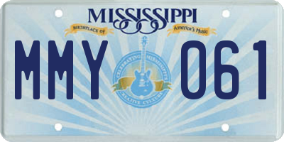 MS license plate MMY061