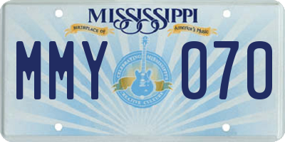 MS license plate MMY070