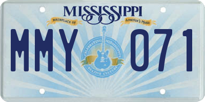 MS license plate MMY071