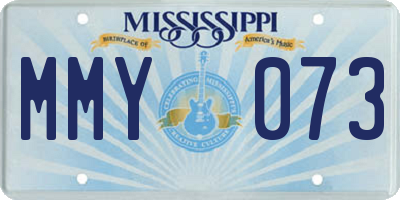 MS license plate MMY073