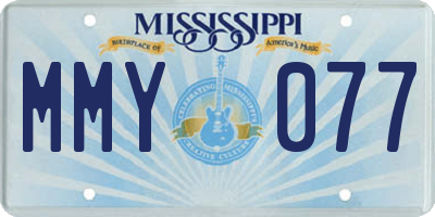 MS license plate MMY077