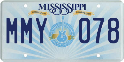 MS license plate MMY078