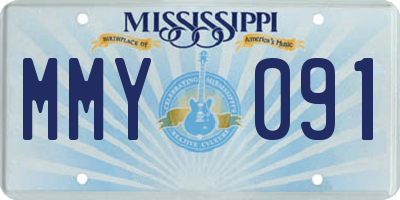 MS license plate MMY091