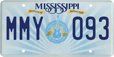 MS license plate MMY093