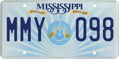 MS license plate MMY098