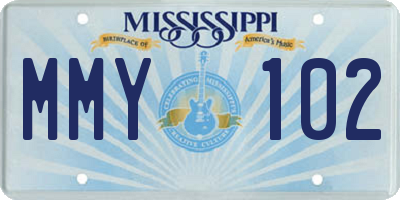 MS license plate MMY102