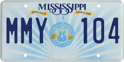 MS license plate MMY104