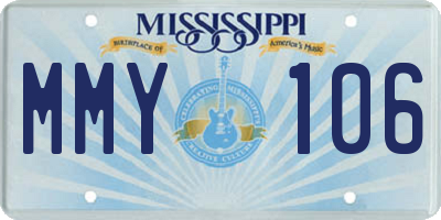MS license plate MMY106