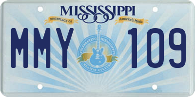 MS license plate MMY109