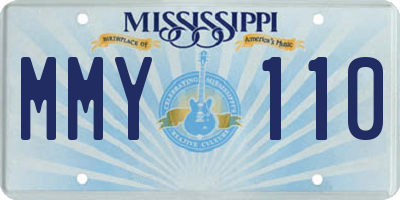 MS license plate MMY110